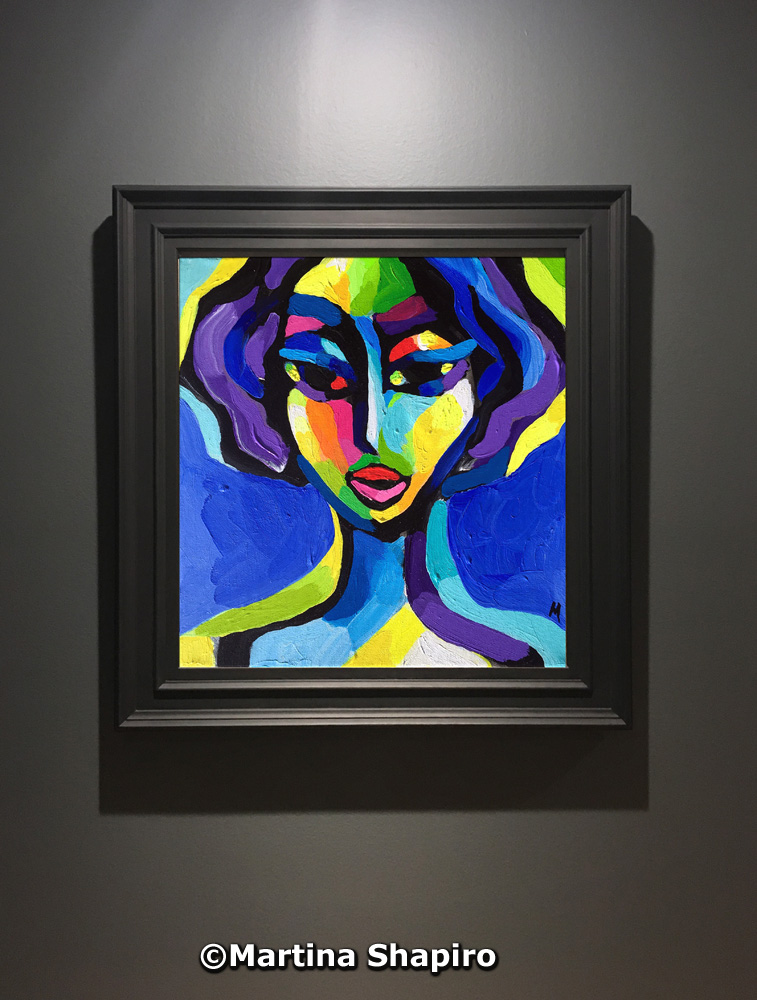 Abstract woman on blue original painting by artist Martina Shapiro Abstract woman on blue original painting by artist Martina Shapiro