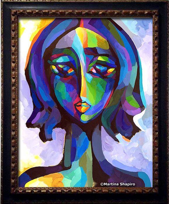 blue woman portrait artist martina shapiro blue woman portrait artist martina shapiro