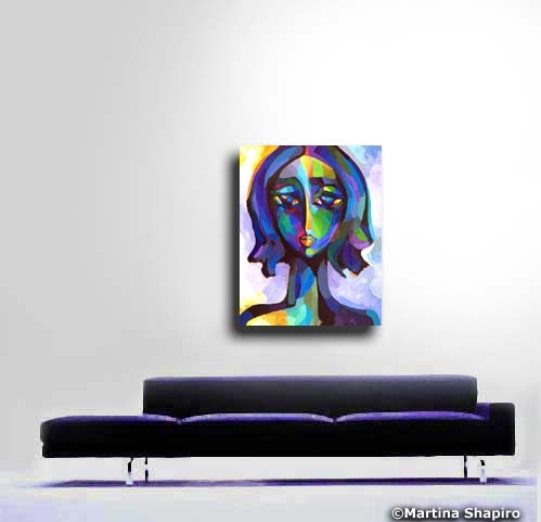 Blue Woman Portrait by artist Martina Shapiro Blue Woman Portrait by artist Martina Shapiro