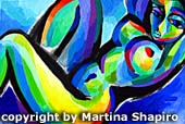 Blue Nude Expression original abstract painting fine art nudes
