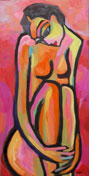 nude in red original fine art abstract nudes