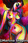Red Nude Mystique painting original abstract fine art nudes