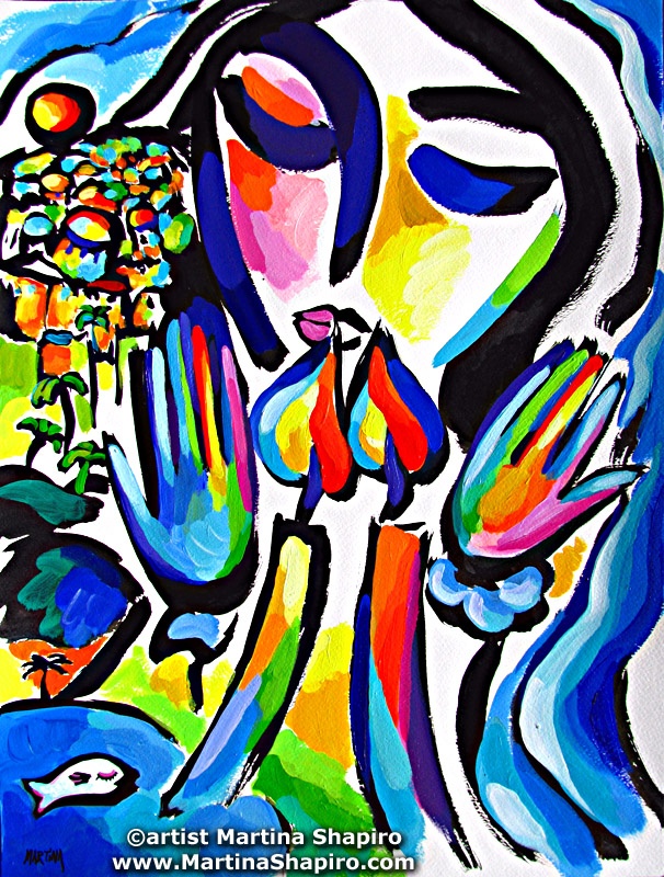 Shabbat Peace original Jewish fine art painting by artist Martina Shapiro Shabbat Peace original Jewish fine art painting by artist Martina Shapiro