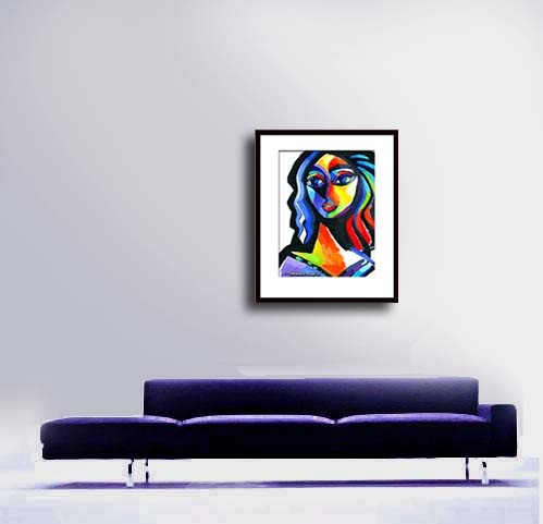 summer goddess abstract painting in a room - artist martina shapiro summer goddess abstract painting in a room - artist martina shapiro