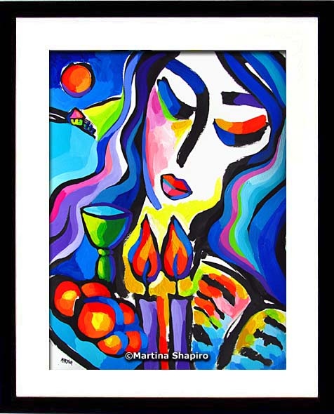 Tranquility of Shabbat original Jewish painting by Martina Shapiro Tranquility of Shabbat original Jewish painting by Martina Shapiro