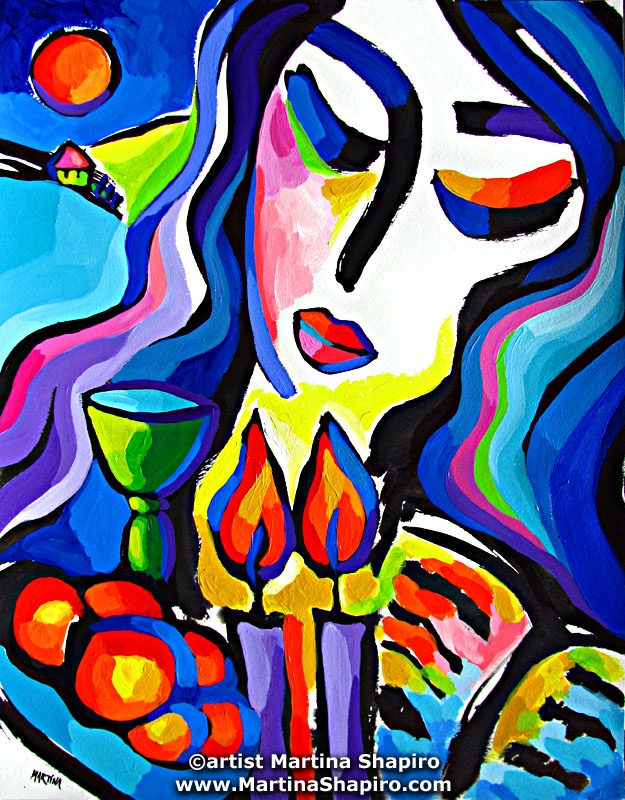 Tranquility of Shabbat original Jewish fine art by artist Martina Shapiro
Tranquility of Shabbat original Jewish fine art by artist Martina Shapiro