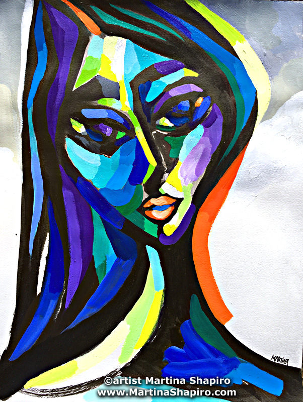 "Woman In Purple" original painting by artist Martina Shapiro "Woman In Purple" original painting by artist Martina Shapiro