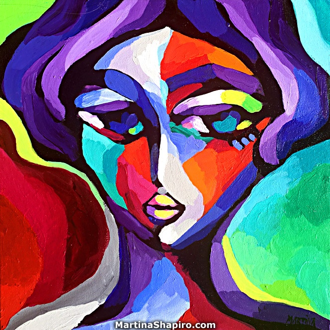 woman in thought original abstract portrait artist martina shapiro woman in thought original abstract portrait artist martina shapiro